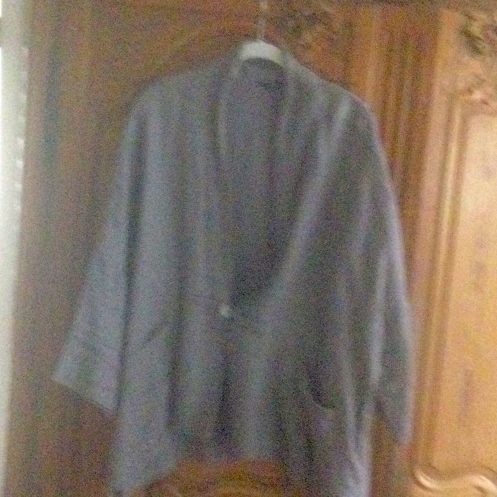 Linen short kimono jacket, charcoal grey